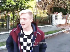 CZECH HUNTER 487 - Hot Blonde Twink Takes On A Dick With Pleasure