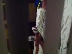 Wanker caught window hot jerker voyeur