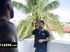 Slender Cute Boy Sees This Hot Latin Macho Naked And Gets Invited To Take His Cock Deep In His Butt