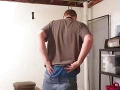 Chubby boy strips and jacks off for his ex gf