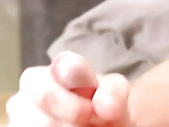 Cute UK amateur Josh lubes up his dick for masturbation